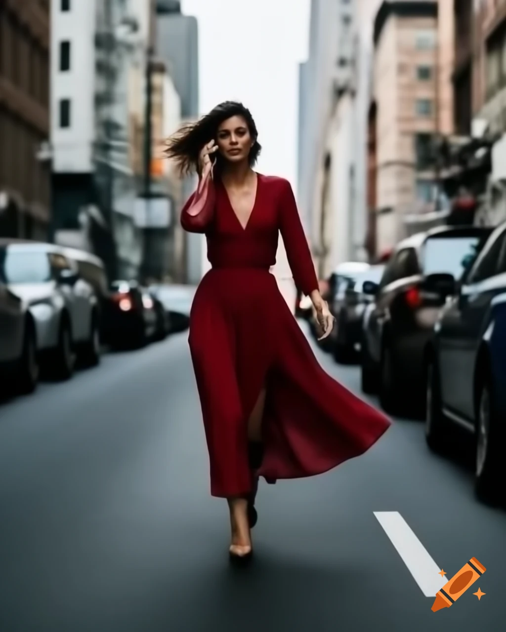 Beautiful woman walking in urban streets