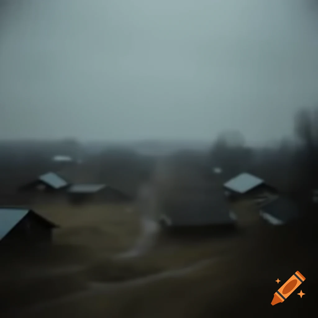 Gloomy countryside neighborhood in Kiev, Ukraine, 1919