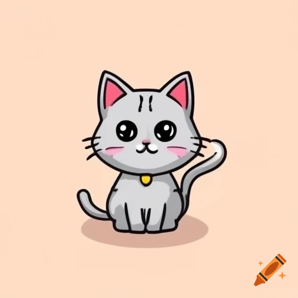 Cute cat sitting gracefully