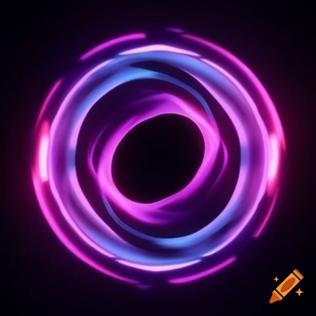 Glowing circular shape in purple and pink gradients
