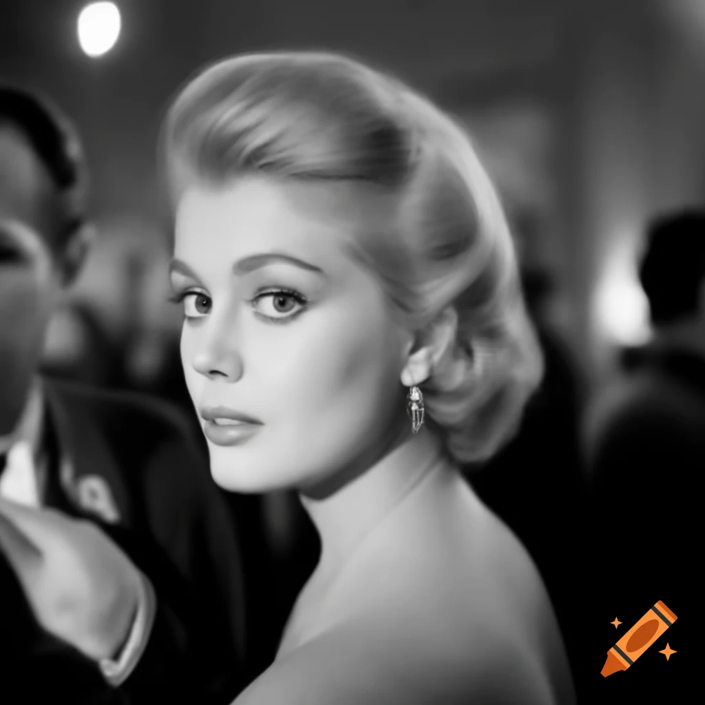 Candid shot of charming European actress on movie set, 1963