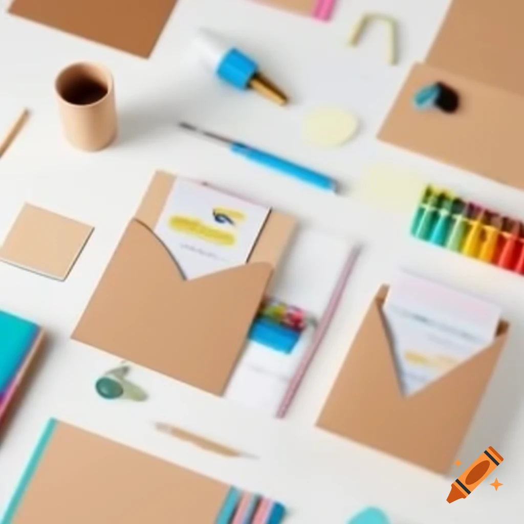 Interior of modern stationery shop with bright design and postcards