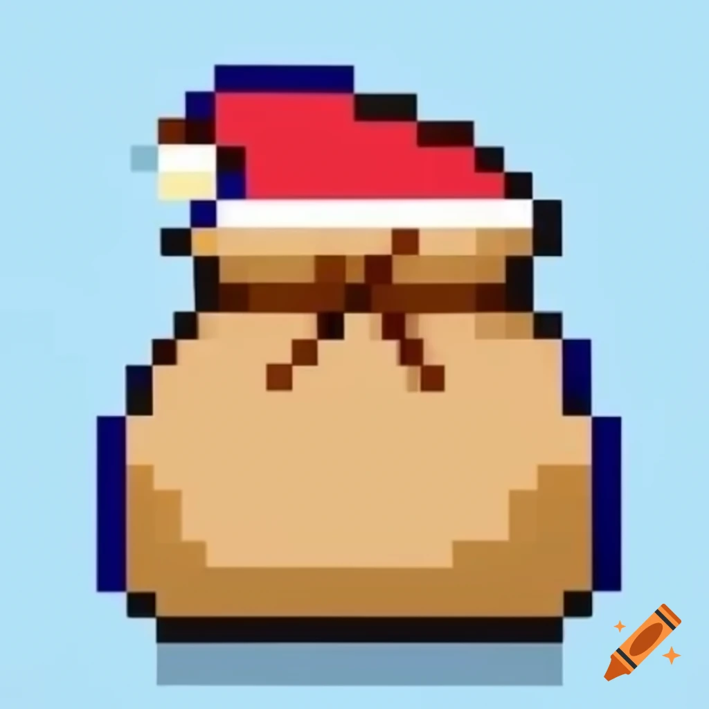 Pixel art representation of Santa's sack