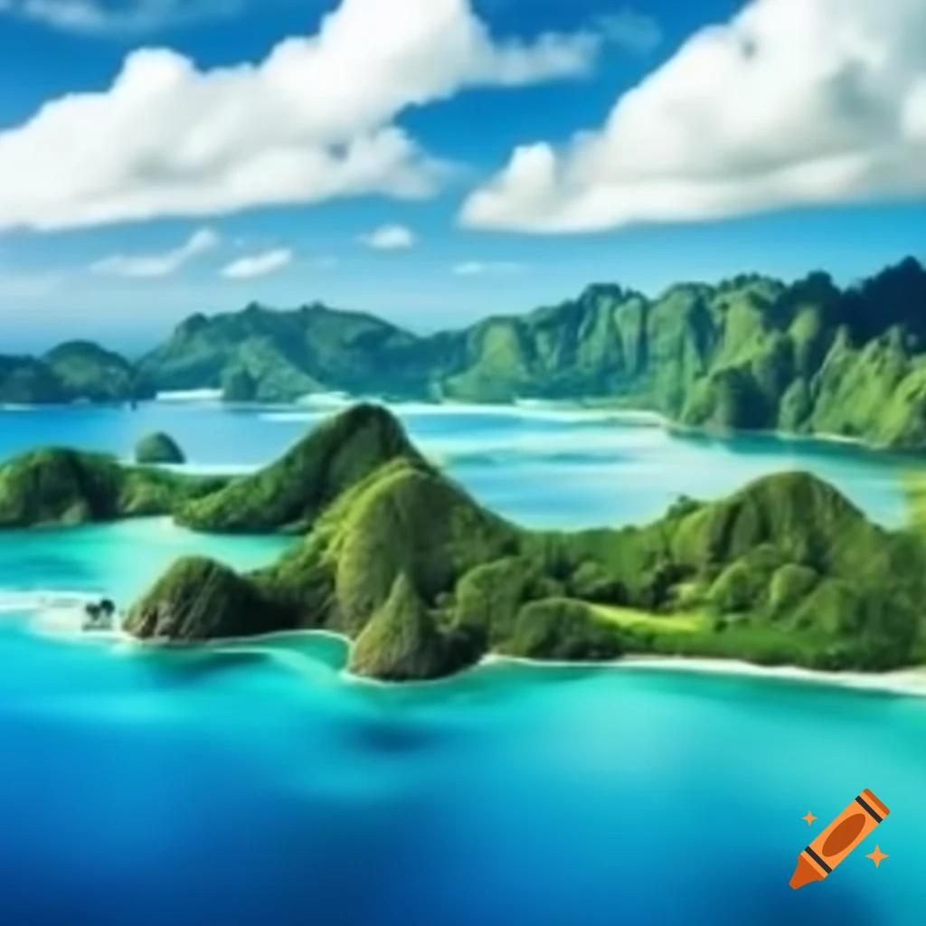 Lush tropical islands in the South Pacific