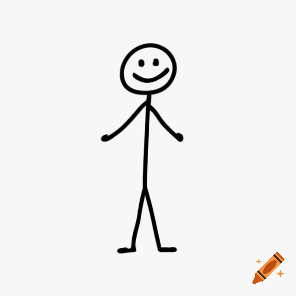 Simple stick figure with a smile design