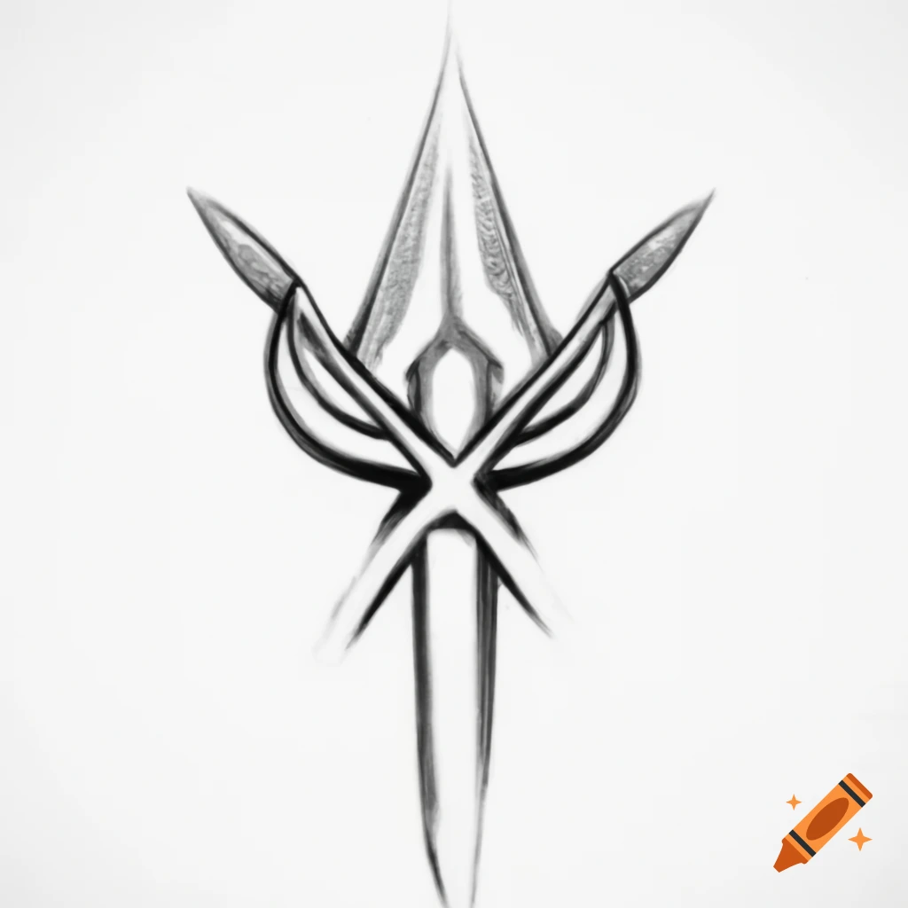 Sketch of a runic symbol representing life and death