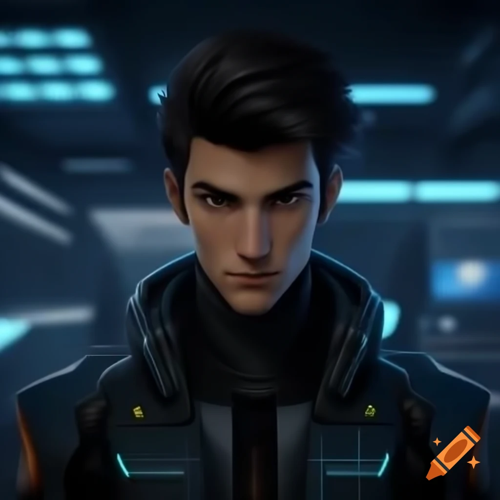 Futuristic male pilot in high-definition 4k resolution