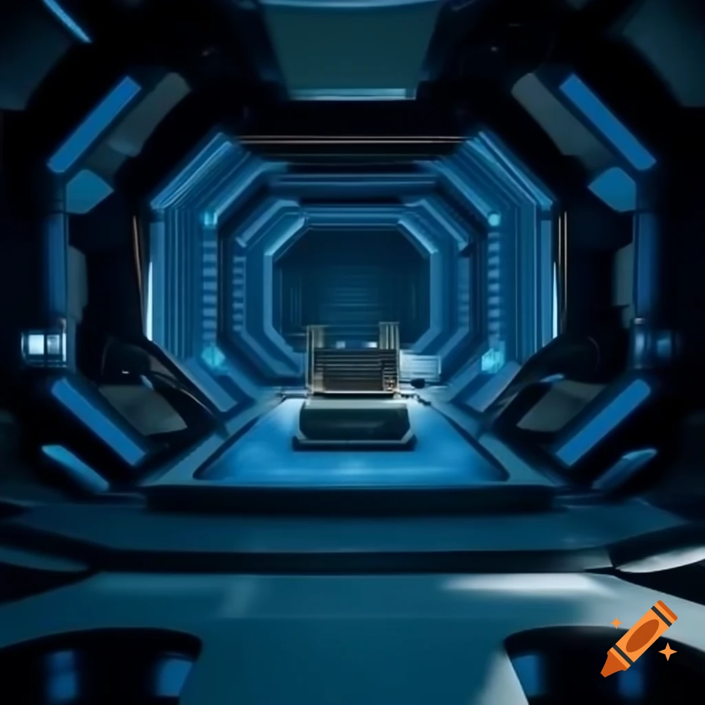 Conceptual visualization of futuristic interior design