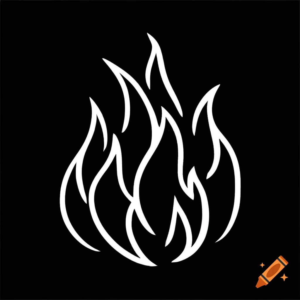 Abstract representation of fire and black elements