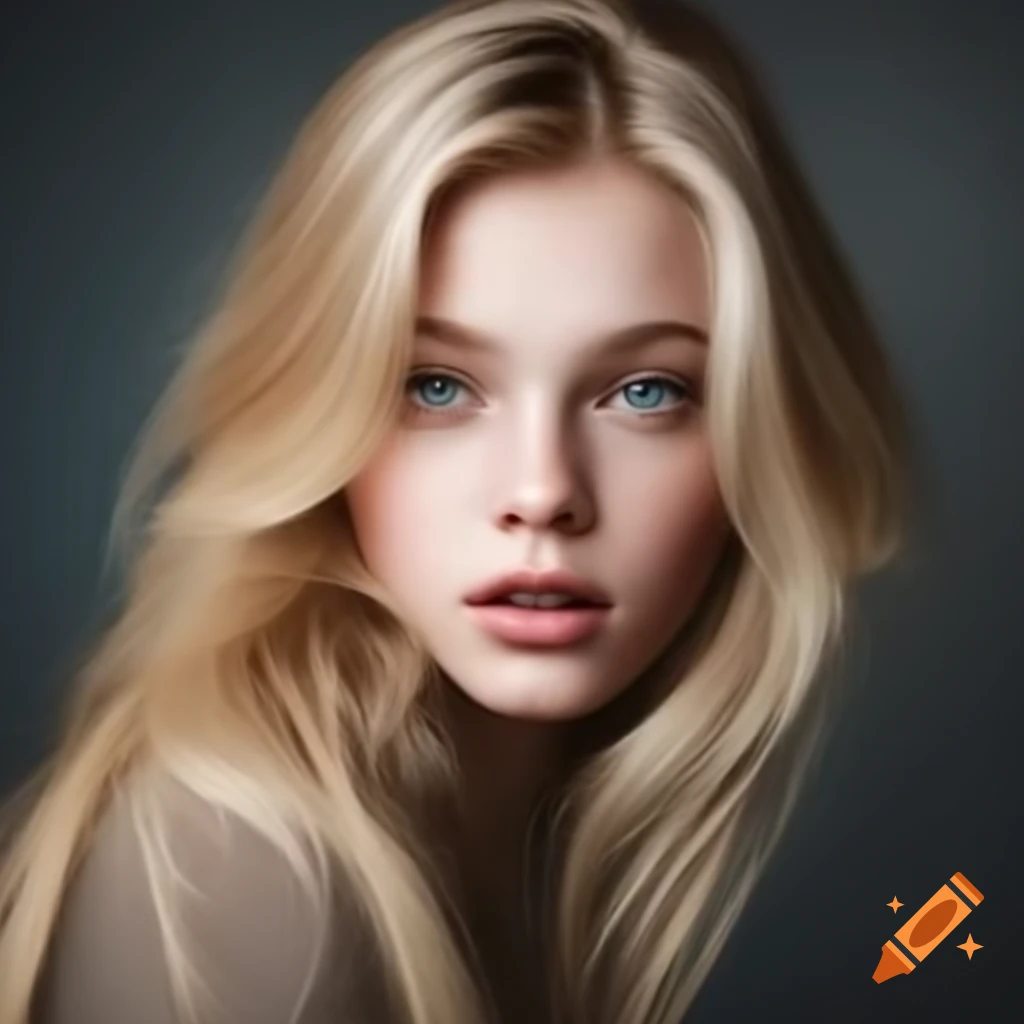 High definition portrait of a beautiful young blonde woman