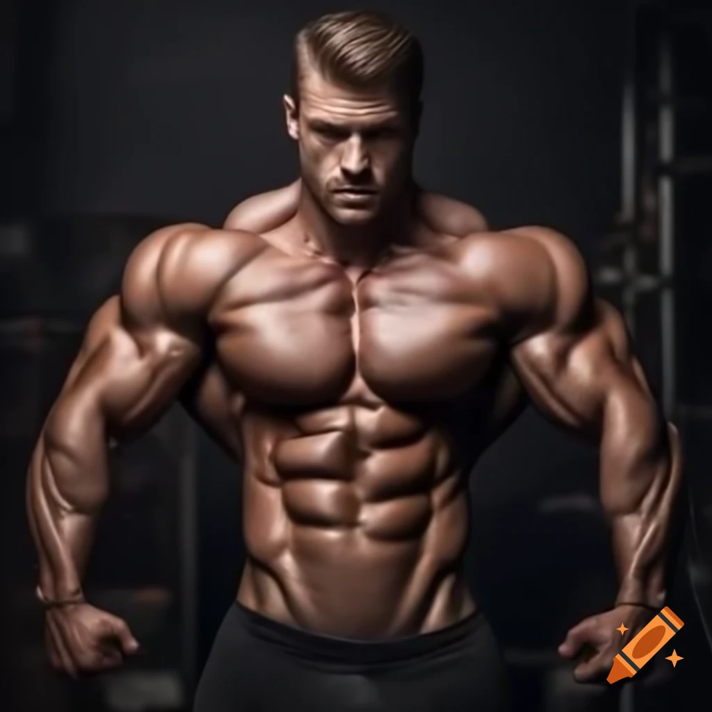 Muscular man posing confidently