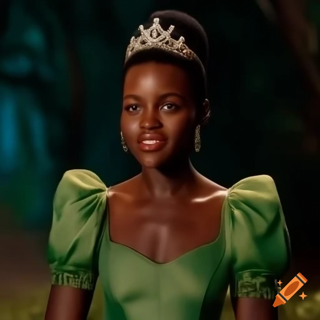 disney princess wearing green dress Lupita Nyong'o as Tiana on Craiyon EDIT_TVE_26PF