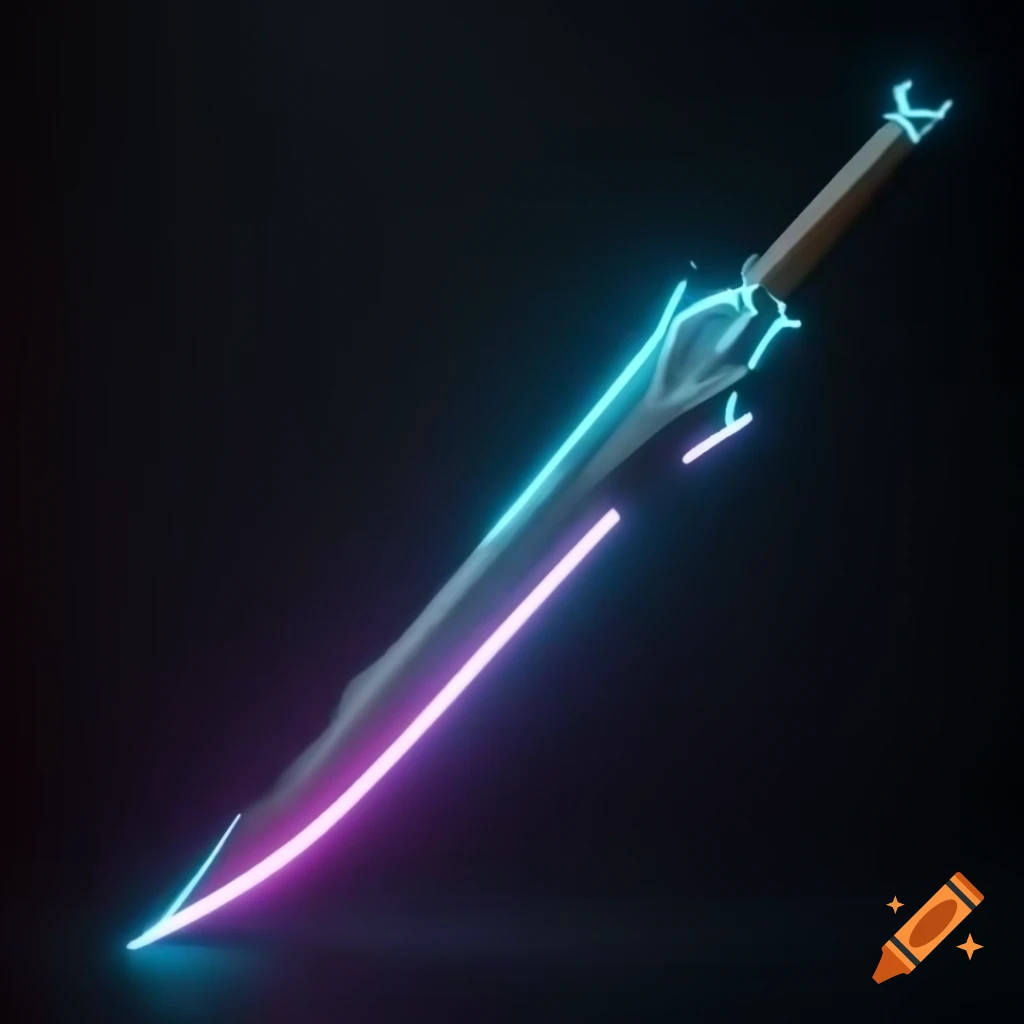 Futuristic cyberpunk-style sword design