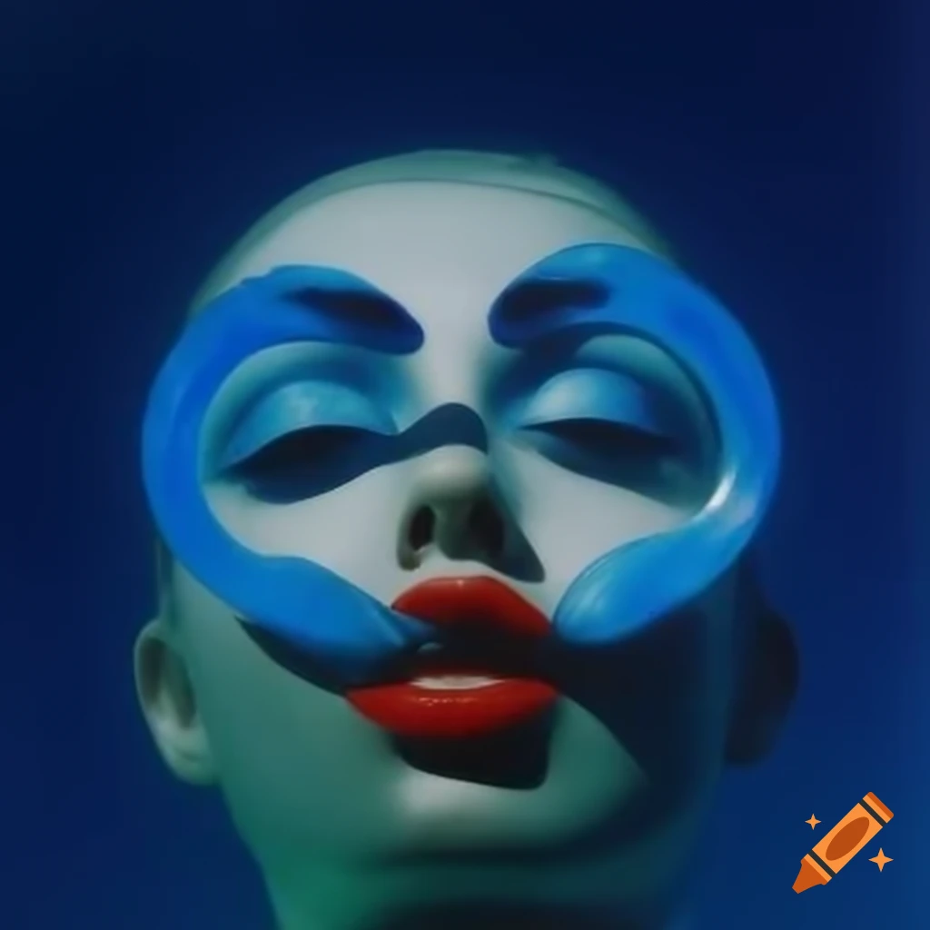 Pop surreal photography featuring technicolor glass statue