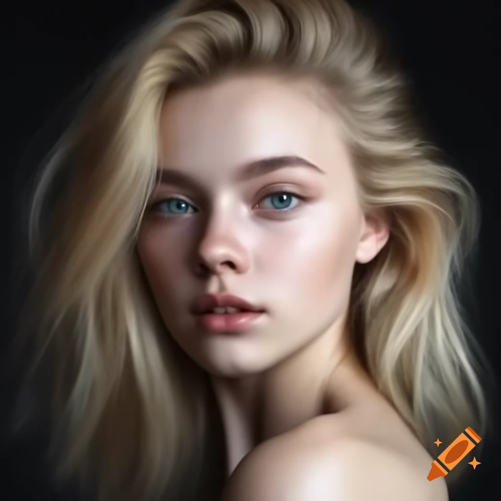 High definition portrait of a beautiful young blonde woman