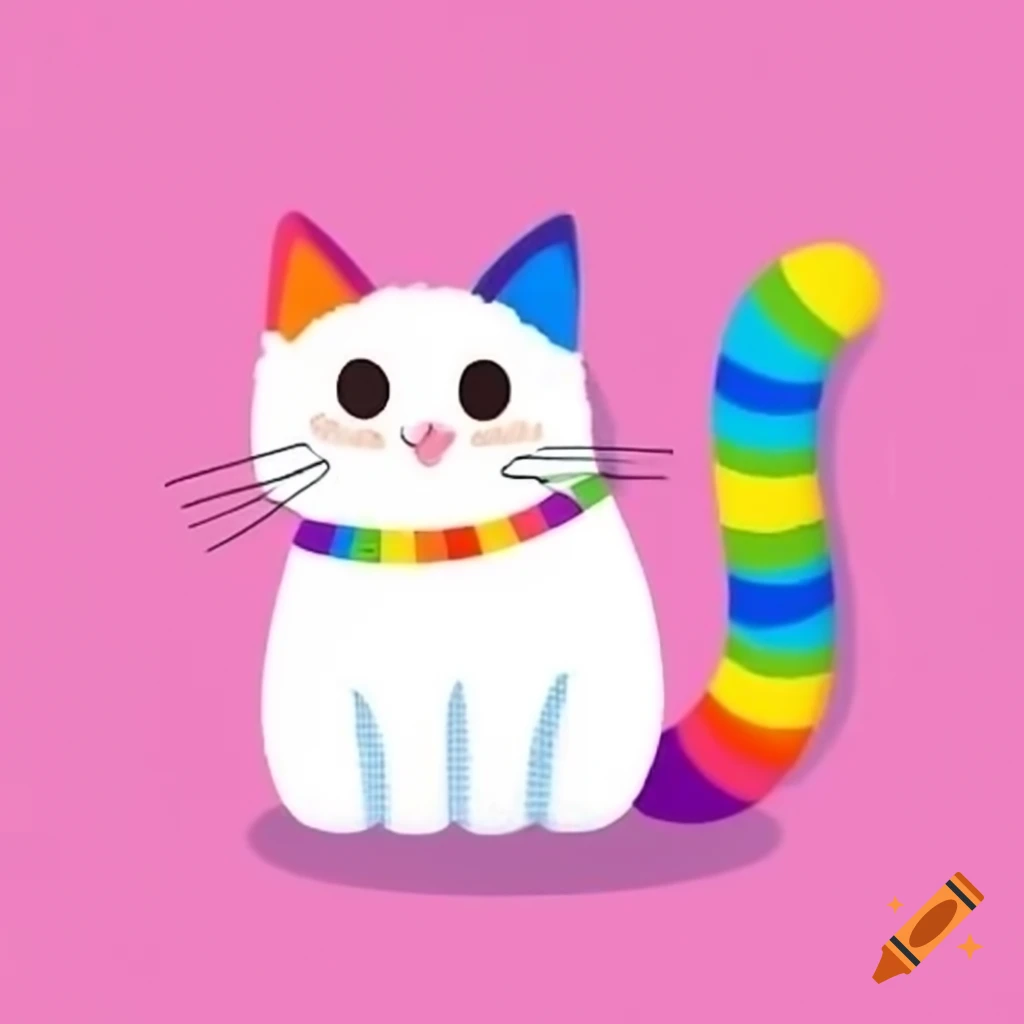 Cat with rainbow colors