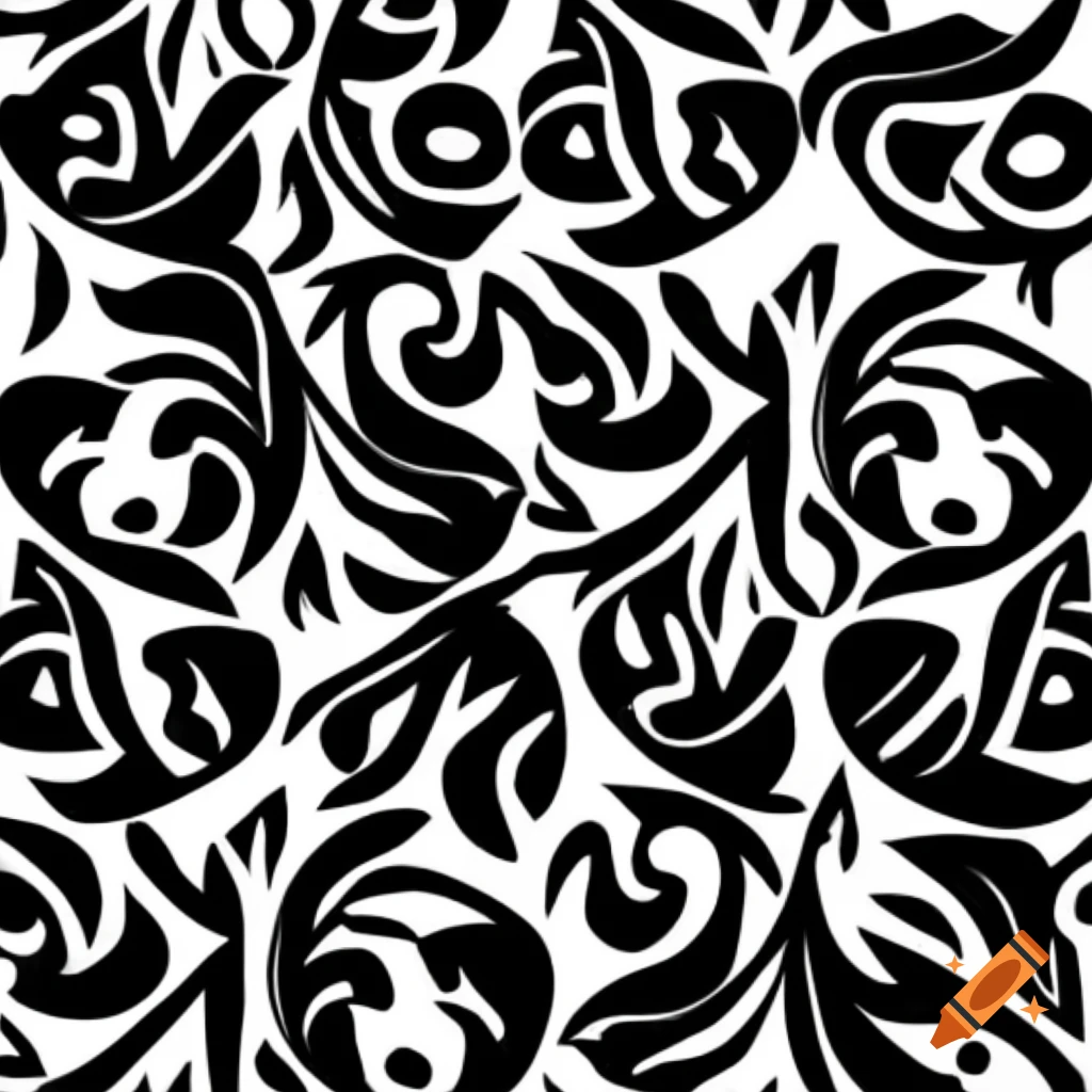 Minimalist tribal flowers pattern design