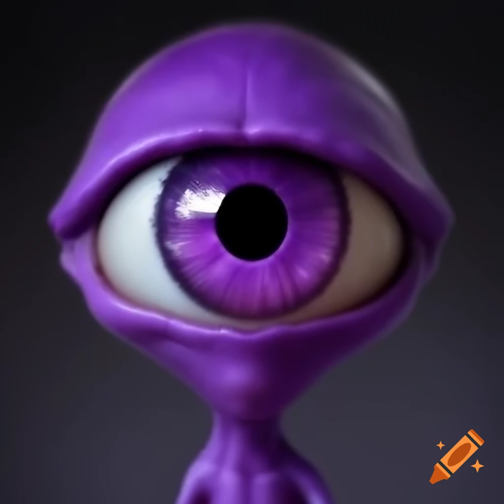 Purple alien with one eye