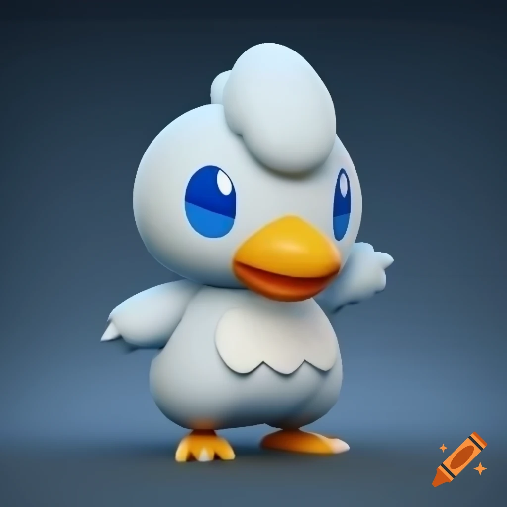 3D rendered design of legendary Pokémon
