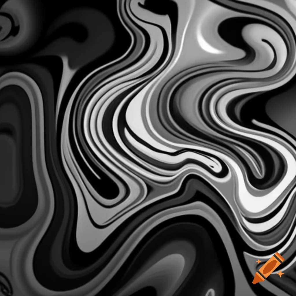 Fluid monochrome wallpaper design