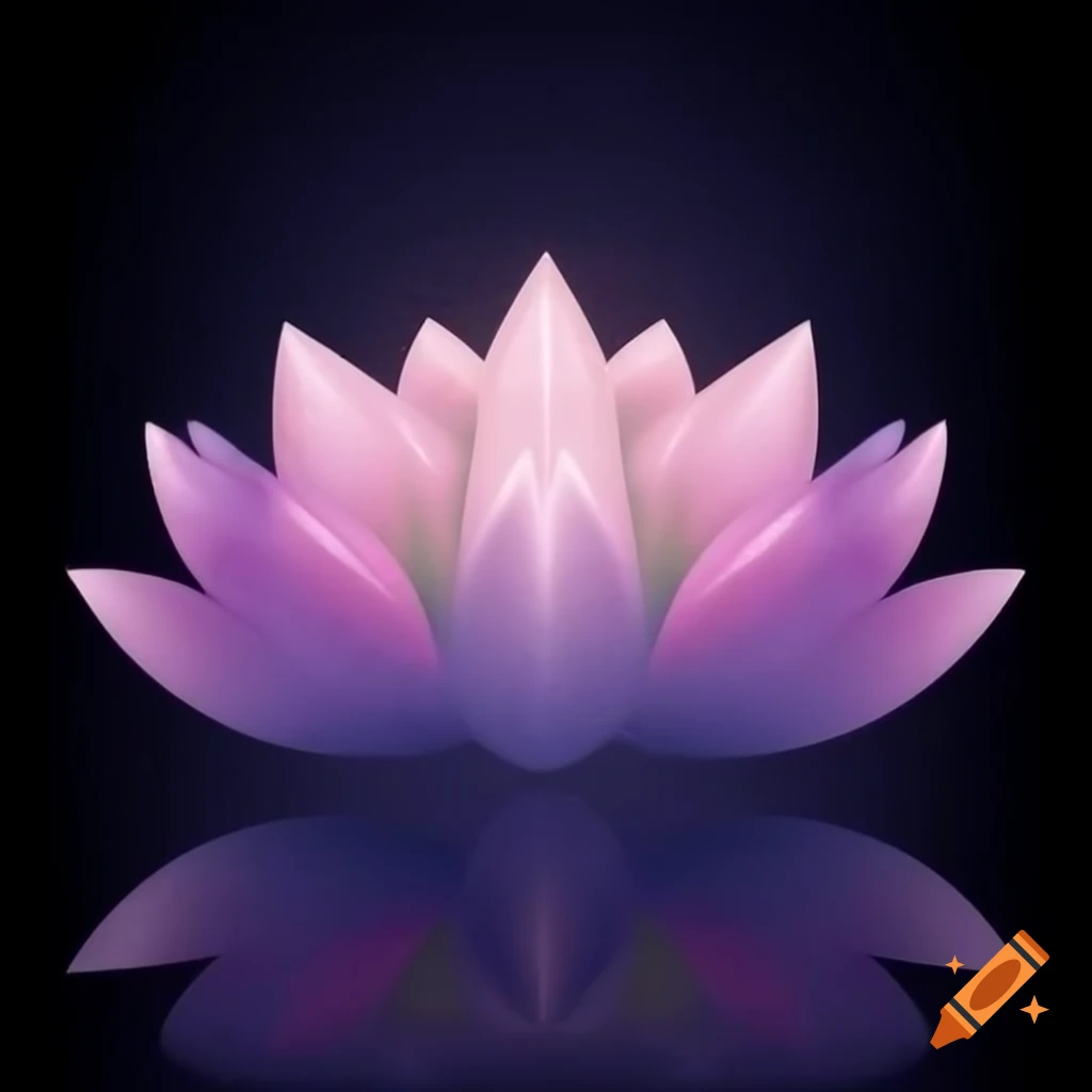 Ethereal lotus crafted from shimmering pastel crystals radiating tranquility