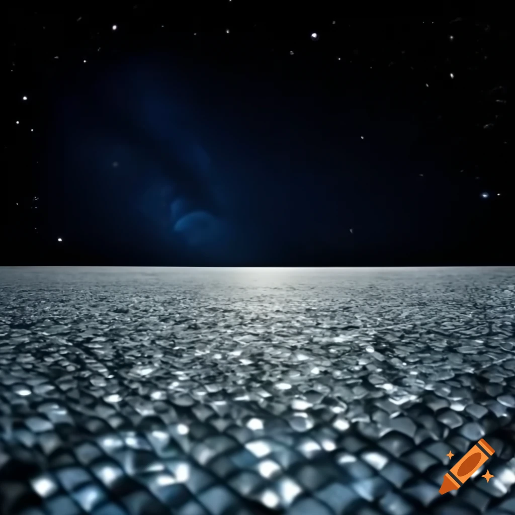 Path with diamond sparkles under starry black sky