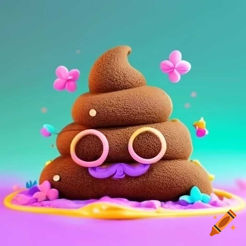 Colorful magical representation of whimsical poop