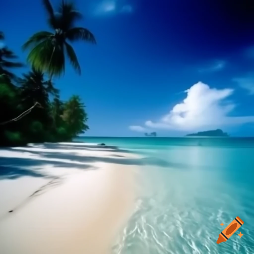 Tropical island beach from the 2000s PlayStation 2 era