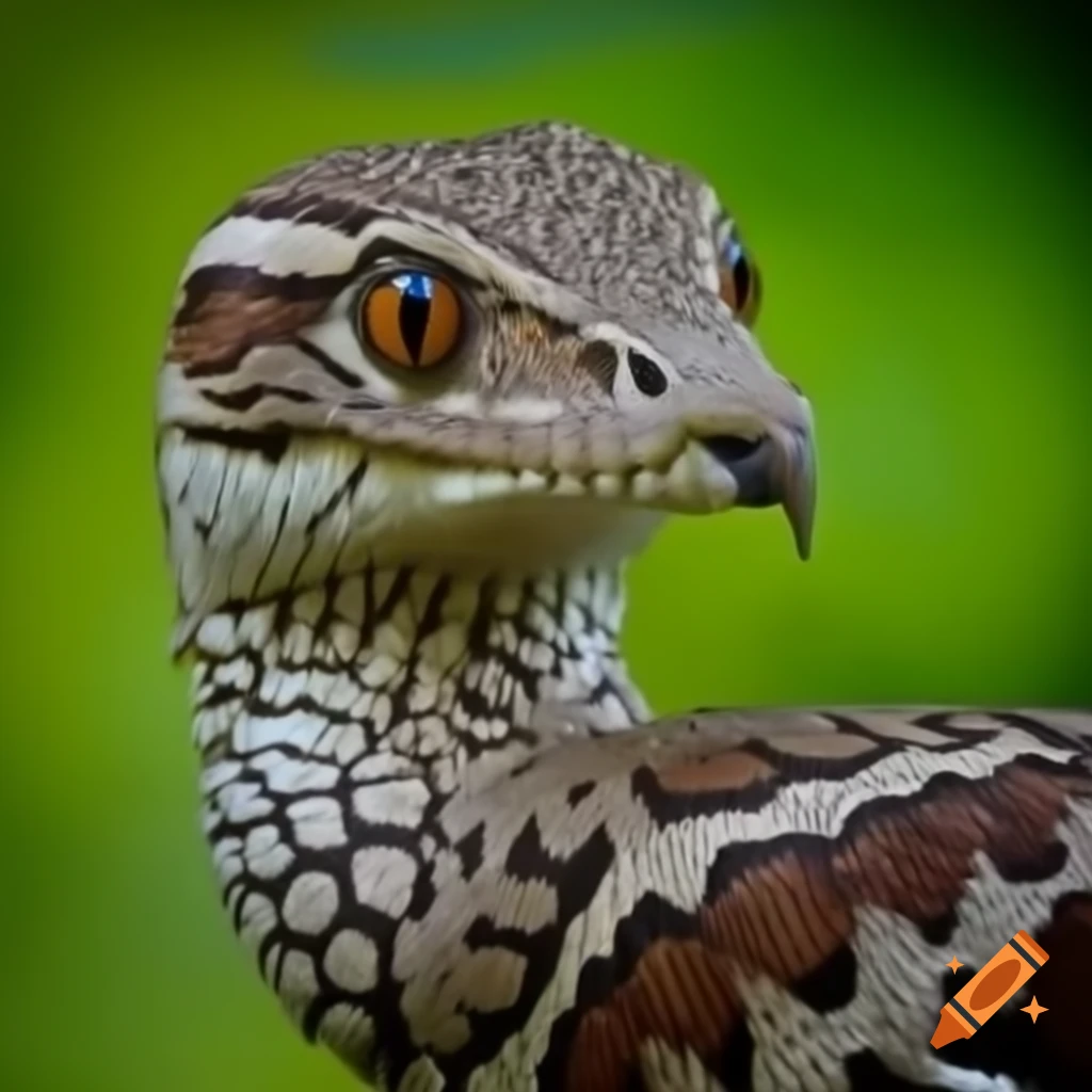 Bird featuring snakeskin pattern