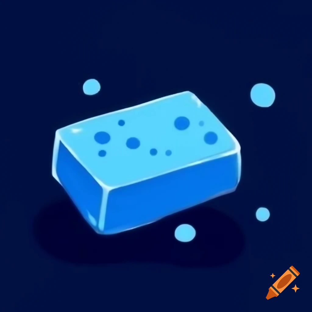 Blue minimalist soap with bubbles