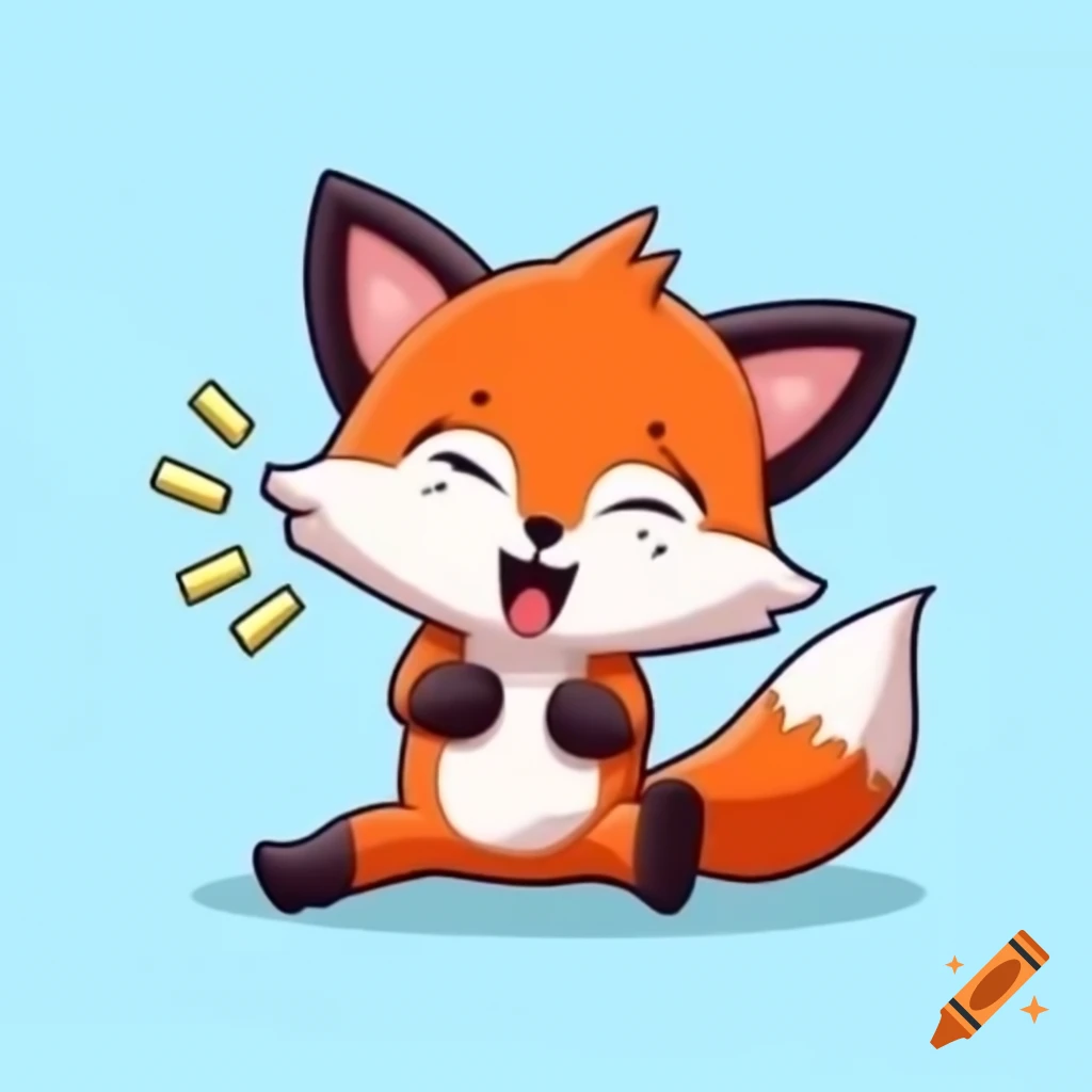 Silly anime fox engaging in playful activity