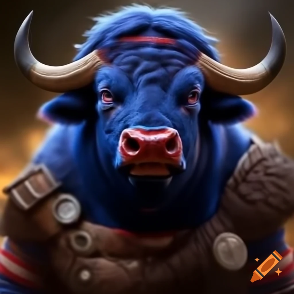 Buffalo Bills-themed barbarian character design