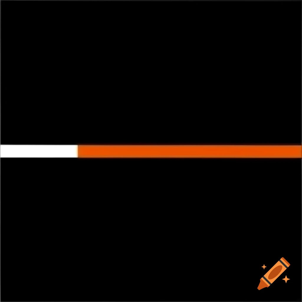 Modern art painting with black background, white circles, and thick dark orange shape
