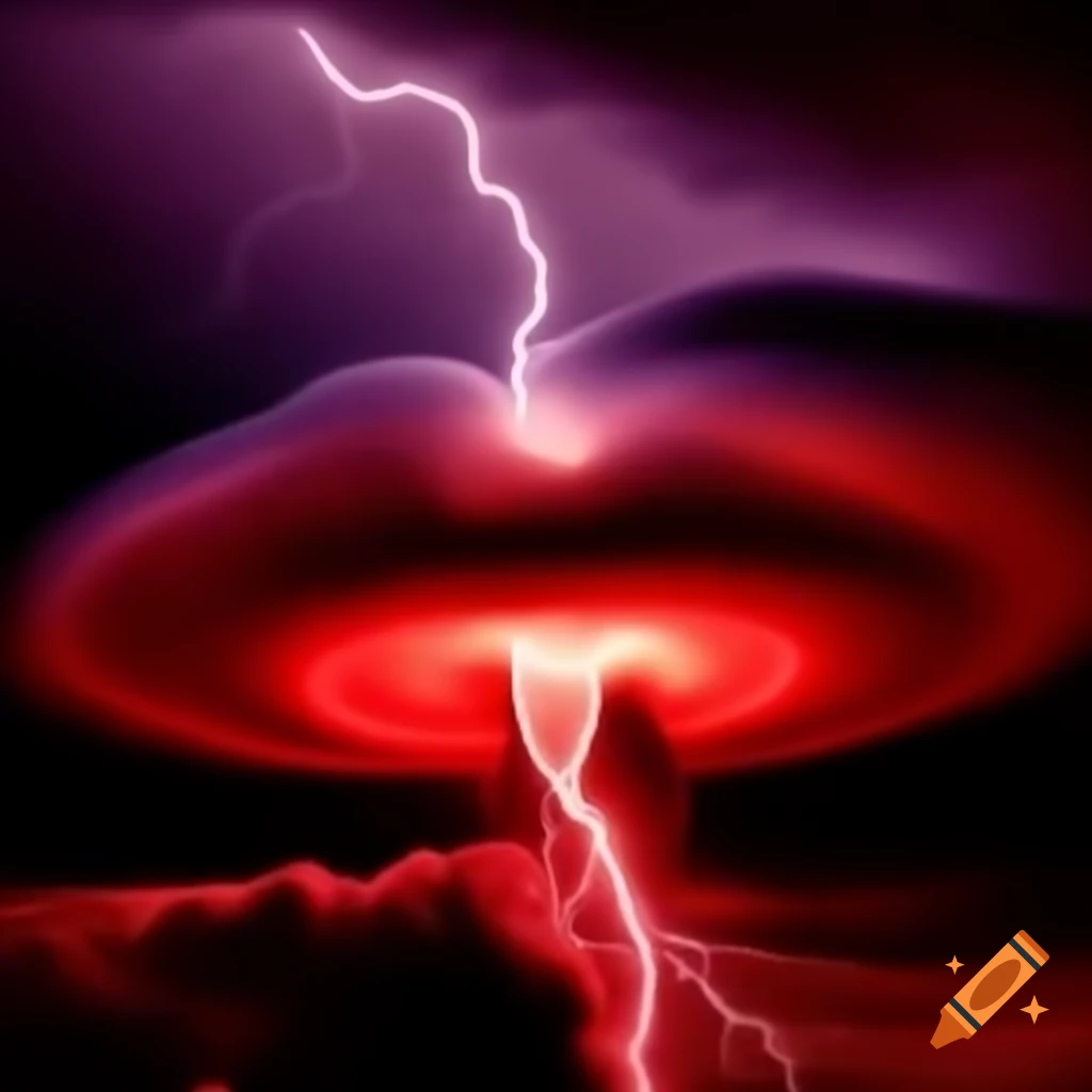 Two red-clad wizards in battle using lightning vortexes