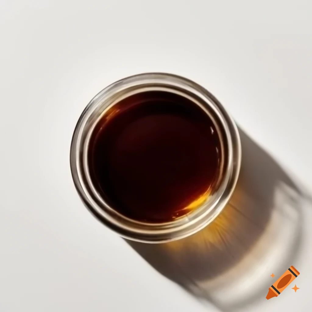 Dark CBD oil in clean transparent glass jar without labels