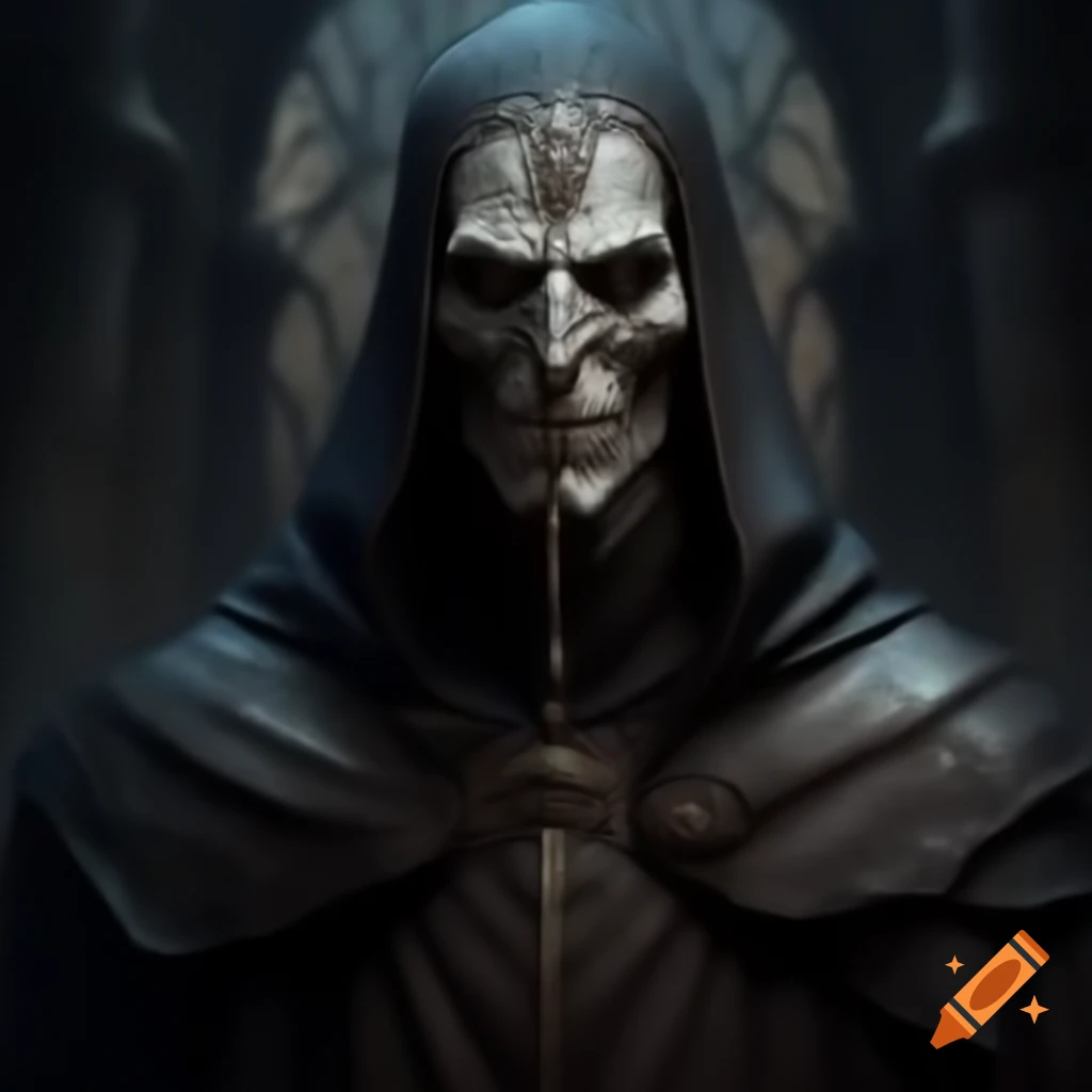 Evil medieval priest character illustration