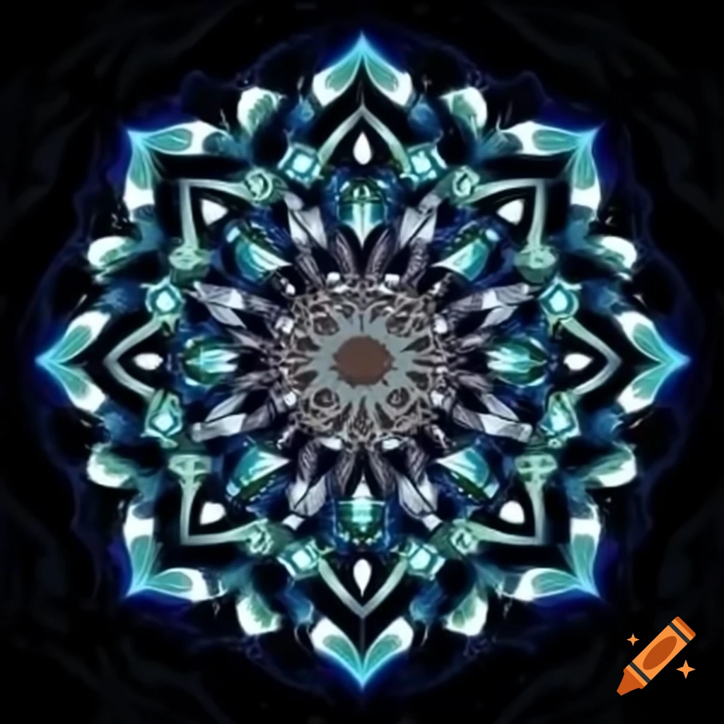 Mandala design centered on canvas with surrounding space