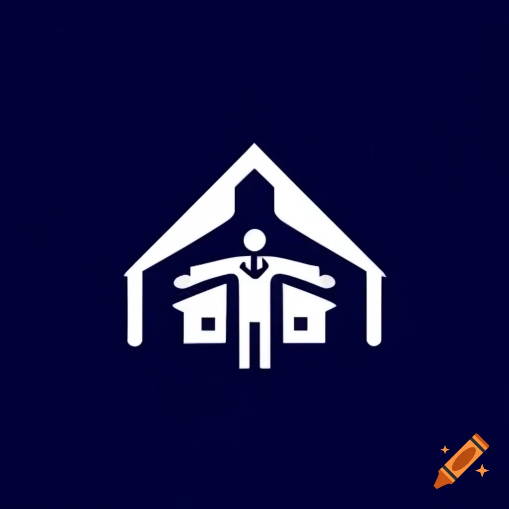 Modern vector logo featuring houses symbolizing financial stability