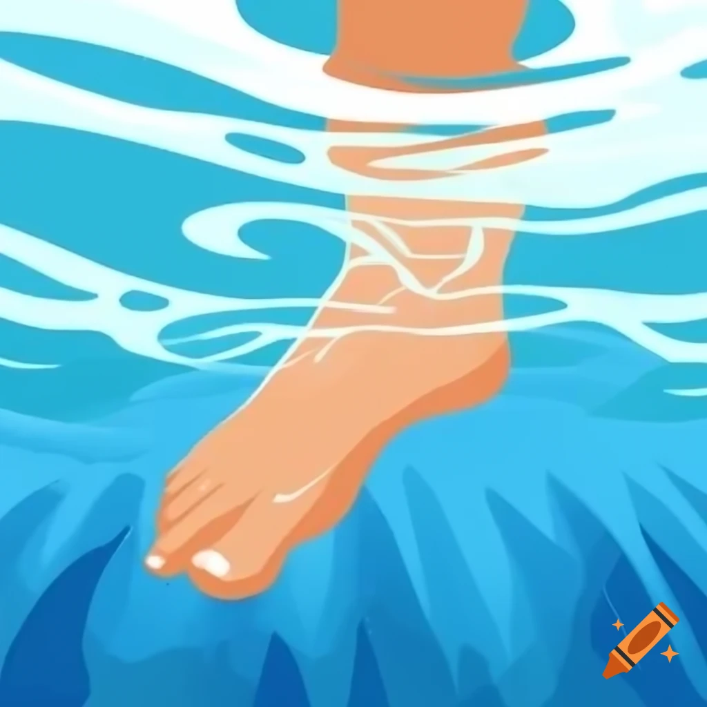 Foot submerged in water