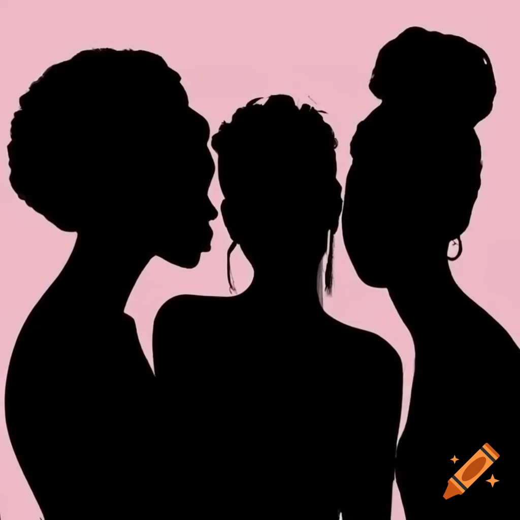 Silhouette of diverse females