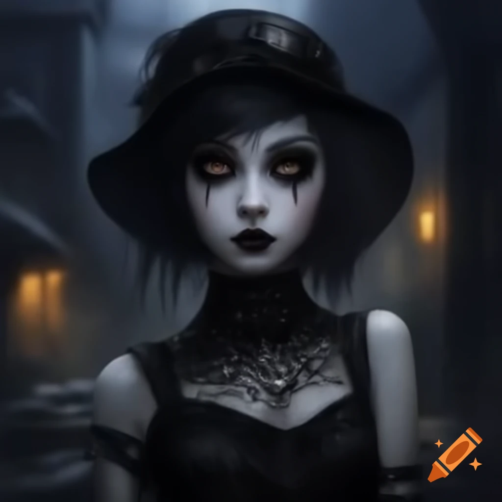 Goth girl with an epic look and aesthetic style