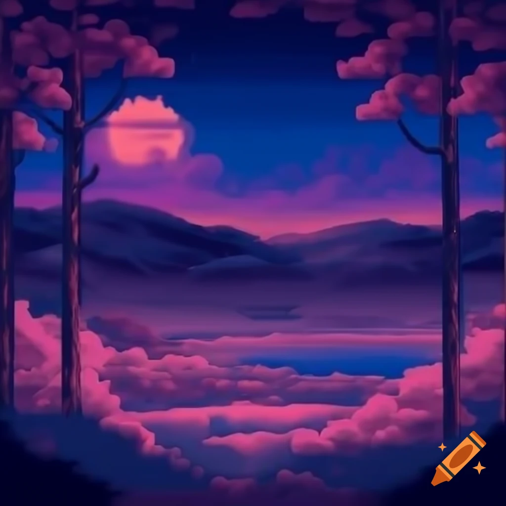 High quality pixel art game background featuring nature in Japan