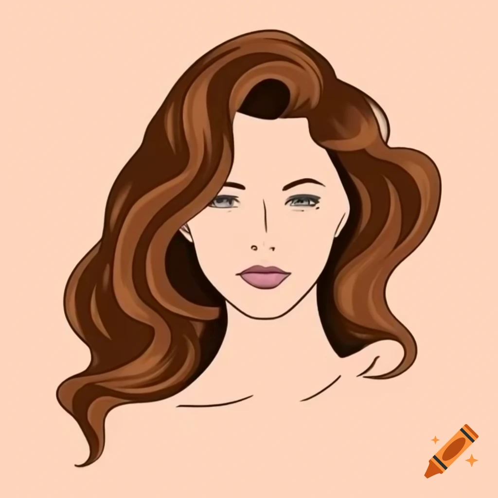 Pop art of a confident Caucasian woman with wavy brown hair