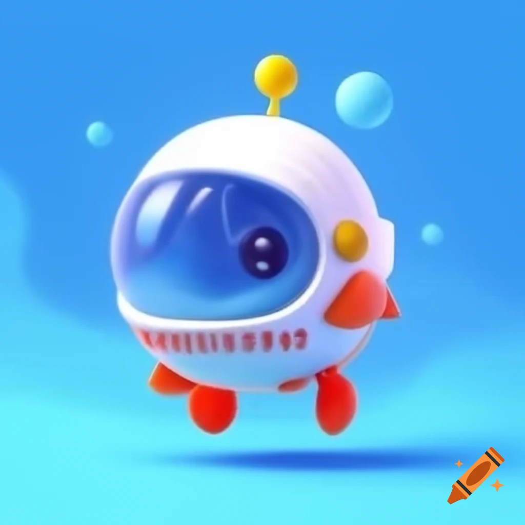 Cartoon fish in space helmet