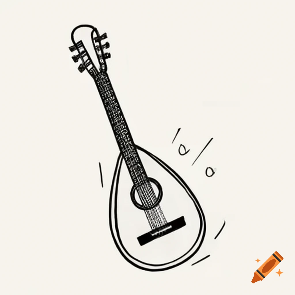 Combination of lute and electric guitar in creative design