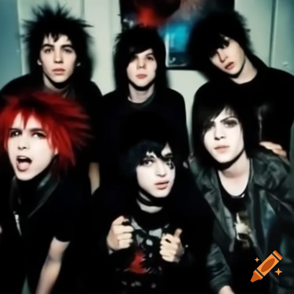 Emo boys in a romantic pose