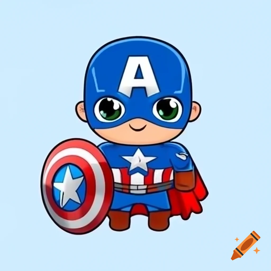 Cute Captain America SVG design