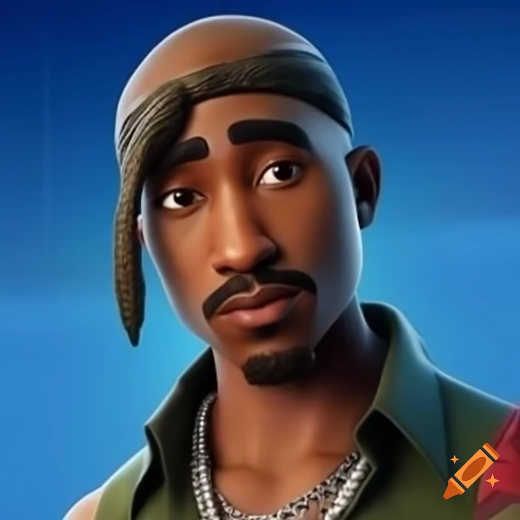 Tupac character design reimagined as a Fortnite skin