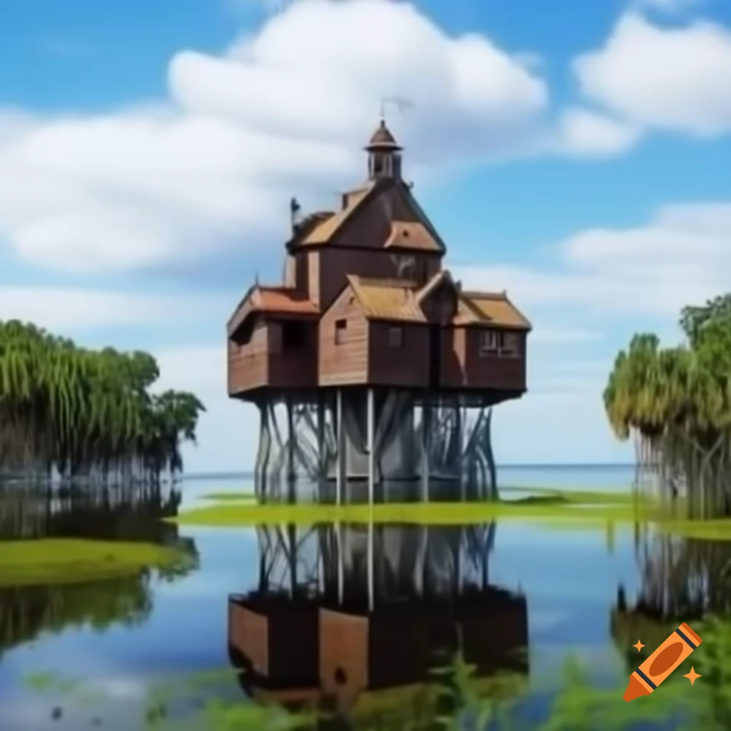 Early medieval Scandinavian fortress on stilts in a swamp on Craiyon