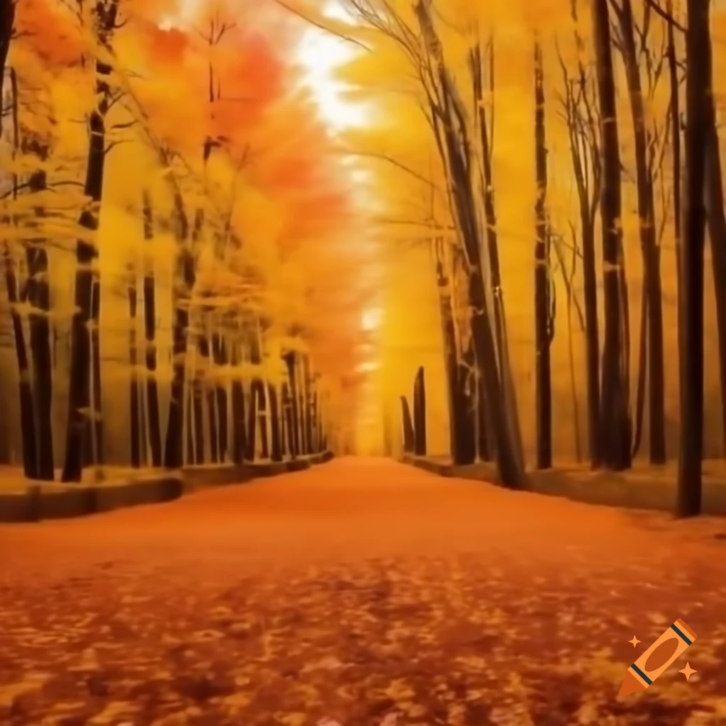 Autumn foliage with colorful leaves